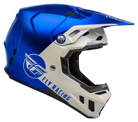 Fly Racing Fly Formula CC Centrum Fullface Helm Metallic Blauw / Licht Grijs