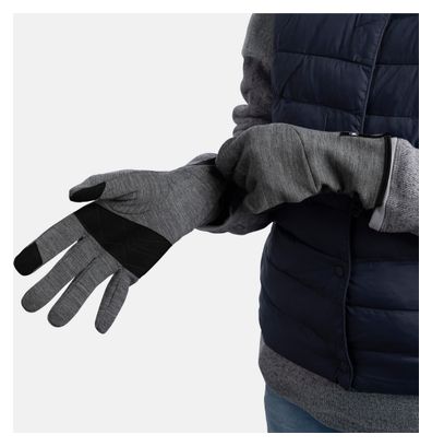 Buff Merino Fleece Gloves, Gray