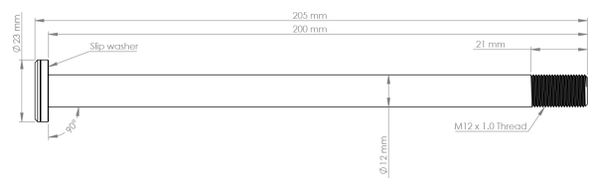Burgtec Commencal Supreme MTB Rear Axle 200 mm | M12x1.0 | Black