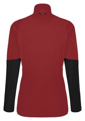 Women's Salewa Puez Polarlite Half Zip Fleece Red/Black