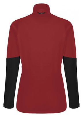 Salewa Puez Polarlite Damen Fleece Half Zip Rot/Schwarz