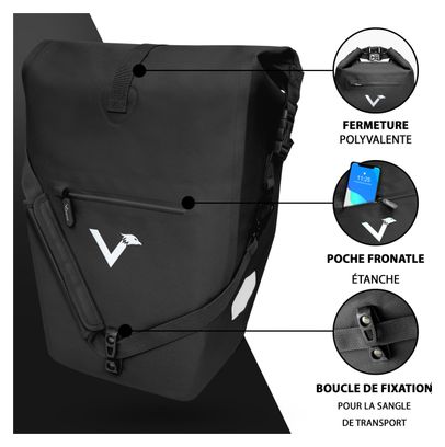 ValkOcean - Sacoche de porte-bagages en plastique recyclé