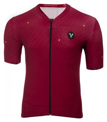 Maillot Manches Courtes LeBram Chaussy Bordeaux Coupe Ajustée