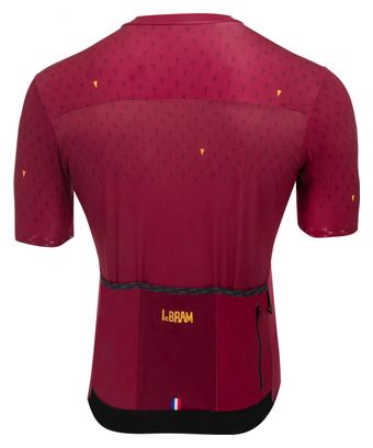 Maillot Manches Courtes LeBram Chaussy Bordeaux Coupe Ajustée