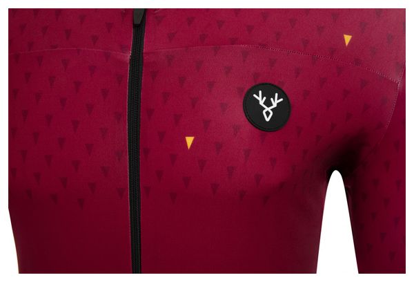 Maillot Manches Courtes LeBram Chaussy Bordeaux Coupe Ajustée