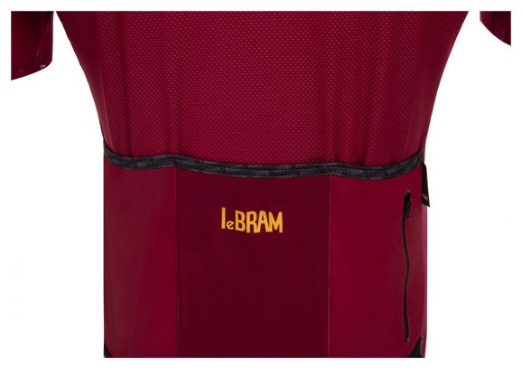 Maillot Manches Courtes LeBram Chaussy Bordeaux Coupe Ajustée