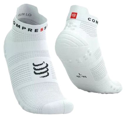 Chaussettes Compressport Pro Racing Socks v4.0 Run Low Blanc