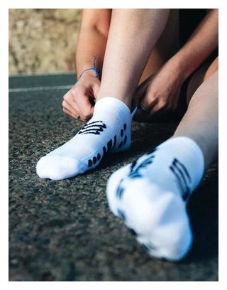 Chaussettes Compressport Pro Racing Socks v4.0 Run Low Blanc 
