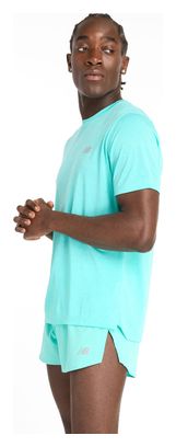 Kurzarm Trikot New Balance Athletics Blau Herren