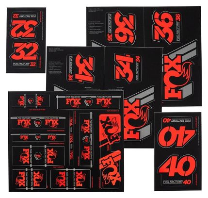 Fox Racing Shox Stickers Heritage 2019 Red