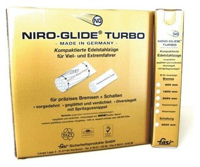 Boîte de 50 câbles frein en acier Inoxidable Fasi Niro Glide Turbo Mtb 2050 Mmx1.5 mm