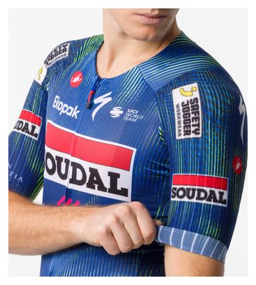 Camiseta de manga corta Castelli Aero Race 8S Soudal Quickstep azul para hombre