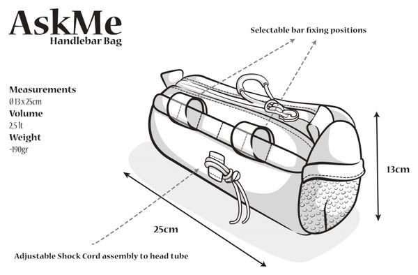 Pack2Ride Askme 2.5L Handlebar Bag Coyote Beige