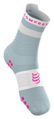 Calcetines Compressport Pro Racing V4.0 Run High Azul/Rosa