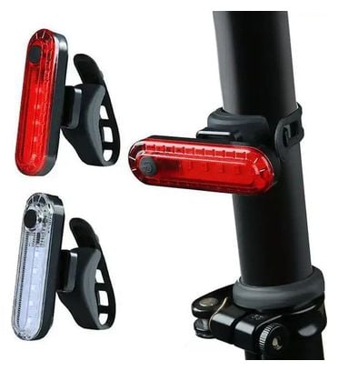 Eclairage avant + arrière 50 Lumen - Eclairage vélo rouge + blanc