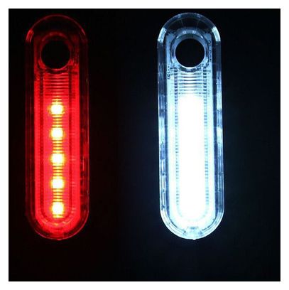 Eclairage avant + arrière 50 Lumen - Eclairage vélo rouge + blanc