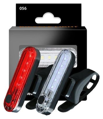 Eclairage avant et arrière 50 Lumen - Eclairage vélo rouge et blanc