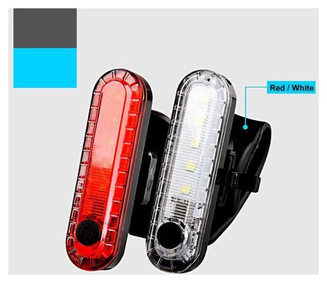 Eclairage avant et arrière 50 Lumen - Eclairage vélo rouge et blanc