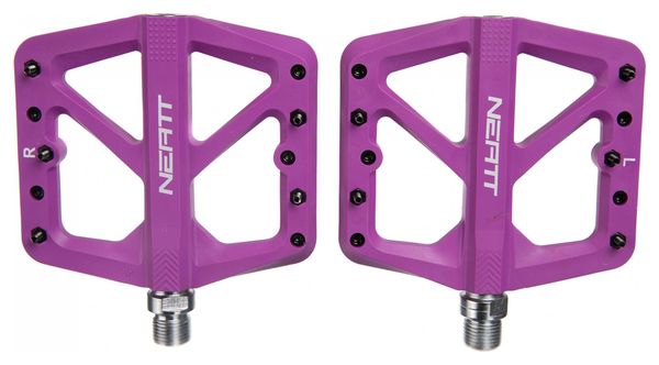 Paar Neatt Composite Flat Pedals 5 Spikes Purple
