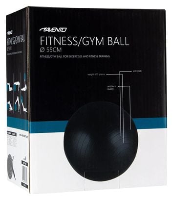 Avento Ballon de fitness/d'exercice Diamètre 55 cm Noir