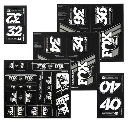 Fox Racing Shox Heritage Stickers Kit Wit