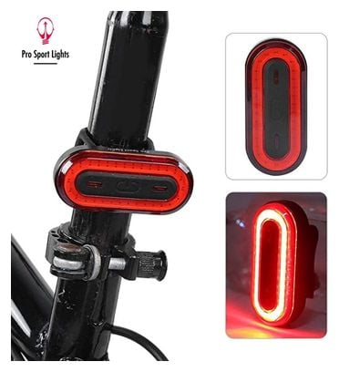 Feu arrière rouge - rechargeable par USB - Feu de vélo LED