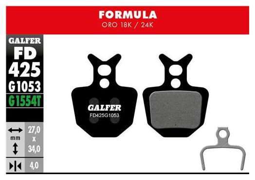 Pair of Galfer Semi-metallic Formula Oro 18K / 24K Standard Brake Pads