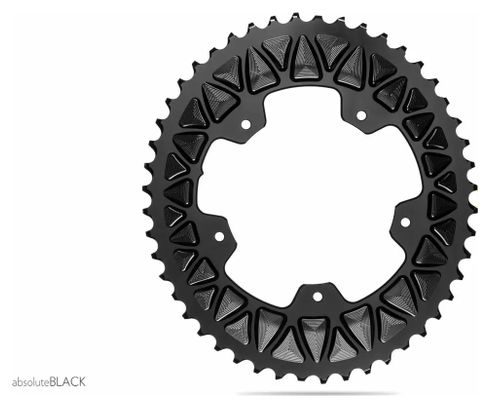 AbsoluteBlack Premium Oval Sub-Compact 110/5 BCD Chainring For Shimano Cranks 10-11S Black