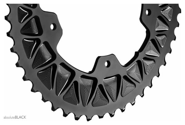 AbsoluteBlack Premium Oval Sub-Compact 110/5 BCD Chainring For Shimano Cranks 10-11S Black