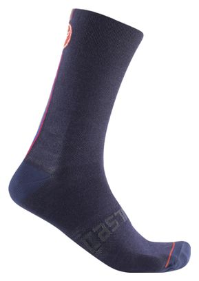 Par de calcetines Castelli Racing Stripe 18 Azul