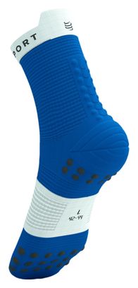 Calcetines Compressport Pro Racing V4.0 Run High Azul/Blanco