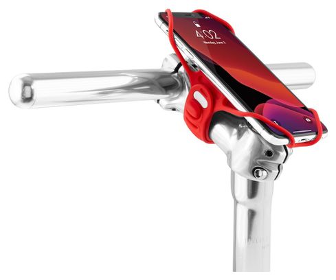 Bike Tie Pro 3 Red : support pour téléphone (écran 5.8 à 7.2 pouces) - fixation guidon ou tige de vélo - Rouge