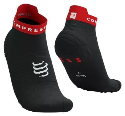 Chaussettes Compressport Pro Racing Socks v4.0 Run Low Noir/Rouge