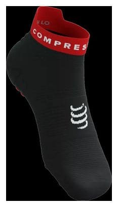 Chaussettes Compressport Pro Racing Socks v4.0 Run Low Noir/Rouge