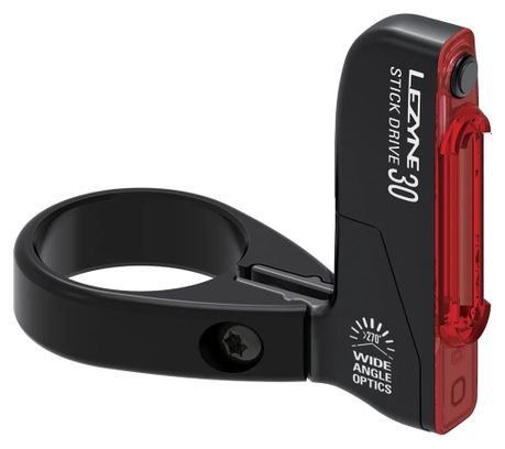 Éclairage Arrière Lezyne Stick Drive SC Rear (Fixation Collier de Selle) Noir