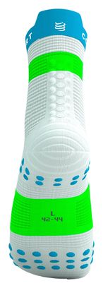 Calze Compressport Pro Racing V4.0 Run High Bianco/Blu/Verde