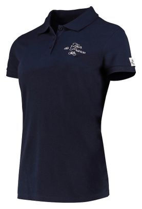 Kurzärmeliges Poloshirt für Frauen Tour de France Graphic Marineblau