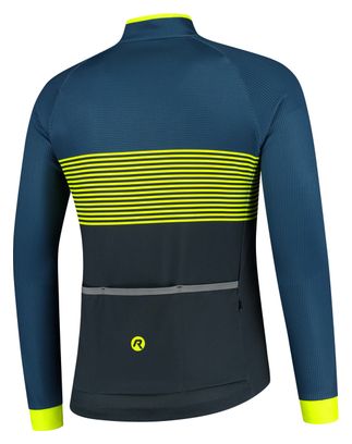 Maillot Manches Longues Velo Rogelli Boost - Homme - Bleu/Jaune fluo
