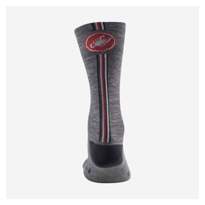 Paire de Chaussettes Castelli Racing Stripe 18 Gris