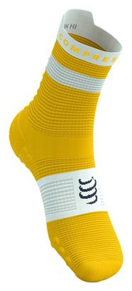 Calze Compressport Pro Racing V4.0 Run High Giallo/Bianco