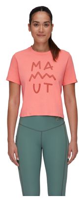 Women's Mammut Massone Lettering Pink Cropped T-Shirt