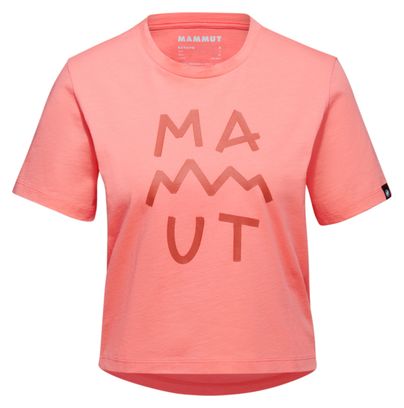 Women's Mammut Massone Lettering Pink Cropped T-Shirt