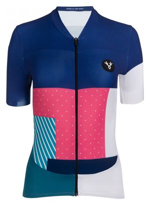 Maillot Manches Courtes Femme LeBram Portet Bleu Marine Coupe Ajustée