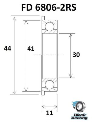 Roulement B3 - BLACKBEARING - fb 61806-2rs / 6806-2rs