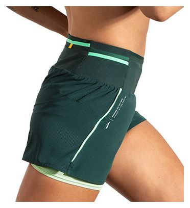 Brooks High Point Trail 3inch Grey Green Women's 2-in-1 shorts