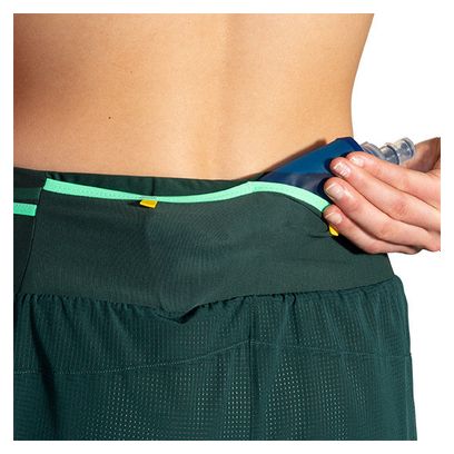 Brooks High Point Trail 3inch Grey Green Women's 2-in-1 shorts