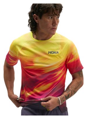 T-Shirt Running Hoka Race Day Orange/Rouge Homme