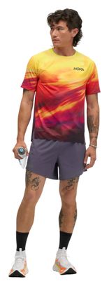 T-Shirt Running Hoka Race Day Orange/Rouge Homme