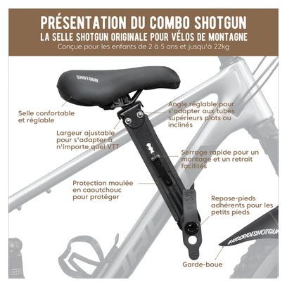 MTB Shotgun Saddle + Child&#39;s Handlebar Combo Kit