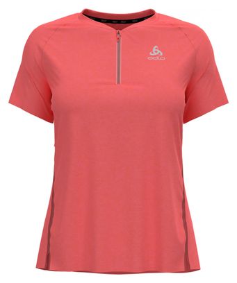 Odlo Axalp Trail Short Sleeve 1/2 Zip Jersey Pink Woman